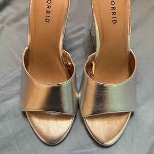Silver and gold heels